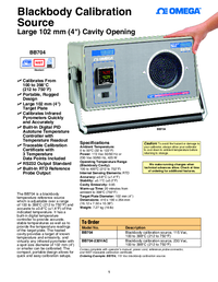 Thumbnail of document Data Sheet - BB704 100°C to 398°C Temperature Blackbody Calibrator